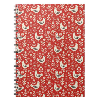 Folk Birds Seamless Pattern Notebook