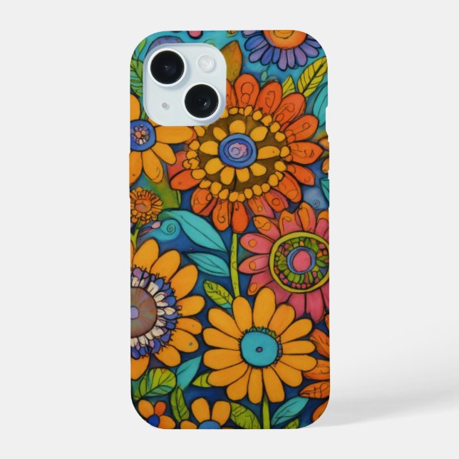 Folk Bloom Harmony Art Iphone Case (Back)