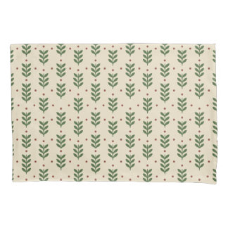 Folk Botanical Leaves Seamless Pattern Pillow Case