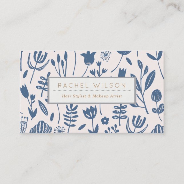 Folk Botanical Print Business Card (Front)