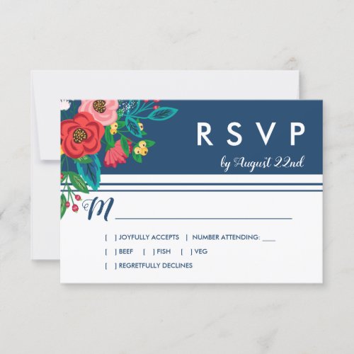 Folk Bouquet _ Blue Boho RSVP