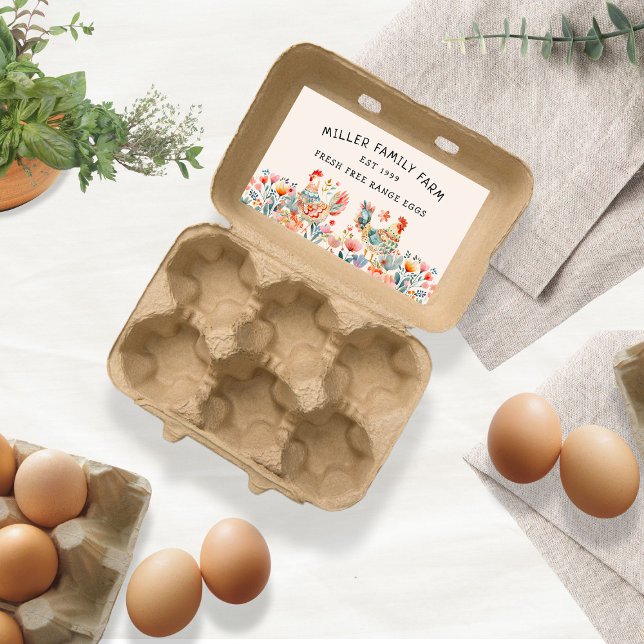 Folk Colorful Chicken Egg Carton Rectangular Sticker (Creator Uploaded)