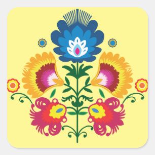 💛💚💙 Folk composition Square Sticker