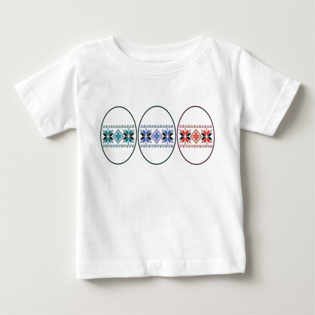Folk Design Easter Eggs Baby T-Shirt (Front)