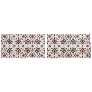 Folk Diamond Cross Stitch Seamless Pattern Pillow Case