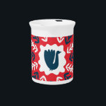 Folk Doodle Art Christmas Tile Beverage Pitcher<br><div class="desc">Spring, Merry Christmas folk doodle art square tile. Scandinavian style with traditional geometric shapes in festive colors. Folklore cliparts elements for notebook, tile, napkins, coasters, postcard Embrace sacred beauty with this abstract sacred flowers pattern. Celebrate the holidays with this merry Christmas folk art pattern. christmas, fabric, folk, coaster, polish, pattern,...</div>