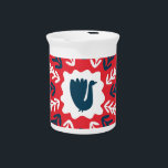 Folk Doodle Art Christmas Tile Beverage Pitcher<br><div class="desc">Spring, Merry Christmas folk doodle art square tile. Scandinavian style with traditional geometric shapes in festive colors. Folklore cliparts elements for notebook, tile, napkins, coasters, postcard Embrace sacred beauty with this abstract sacred flowers pattern. Celebrate the holidays with this merry Christmas folk art pattern. christmas, fabric, folk, coaster, polish, pattern,...</div>