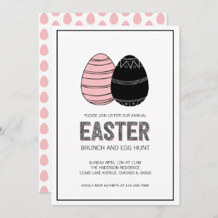 Folk Easter Brunch and Egg Hunt Invitation Card