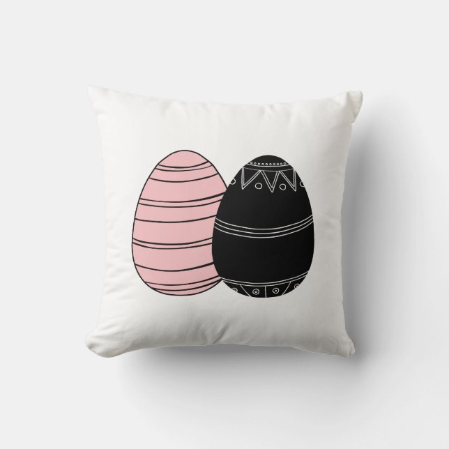 Folk Easter Eggs Throw Pillow (Front)