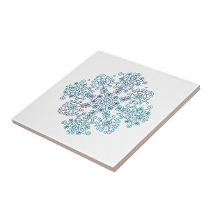 Folk Embroidery Mandala Ceramic Tile