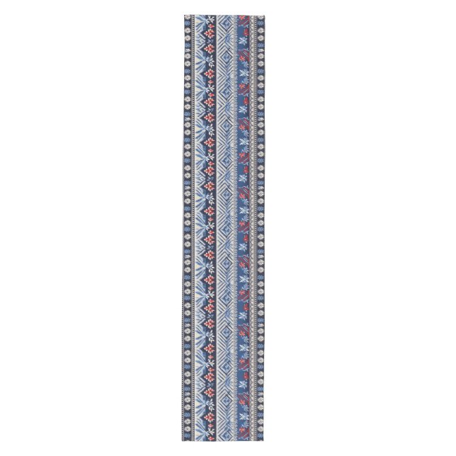 Folk Embroidery Stripe Pattern Medium Table Runner (Front)