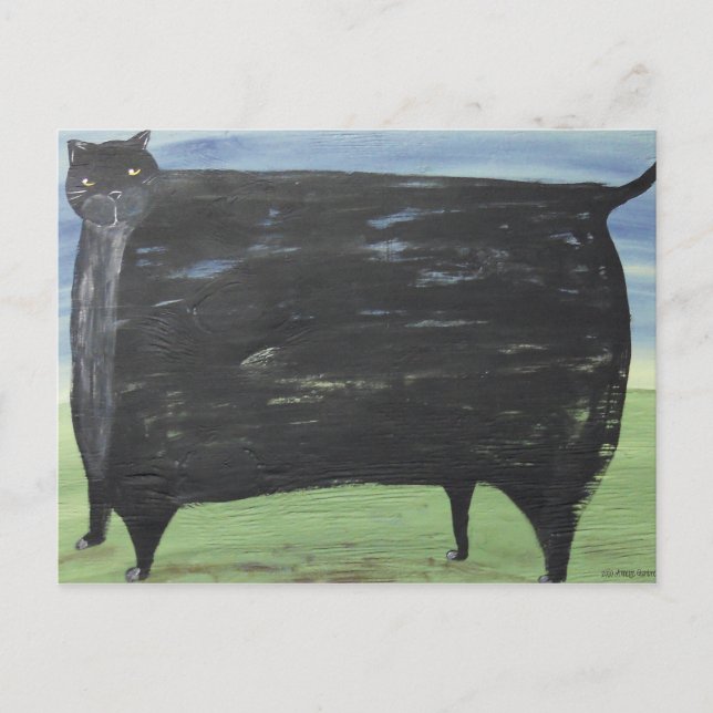 Folk Fat Cat Postcard (Front)