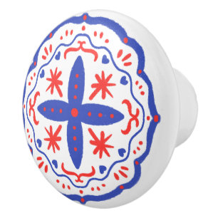 Folk Flora Dial Ceramic Knob