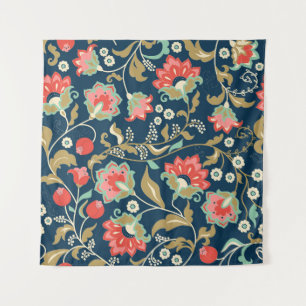 Folk Floral Colorful: Hand Drawn Seamless Tapestry