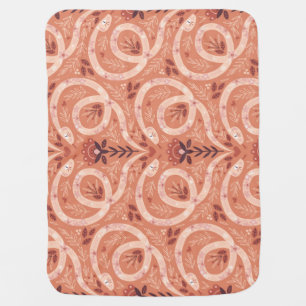 Folk Floral Snake: Symmetrical Vintage Baby Blanket