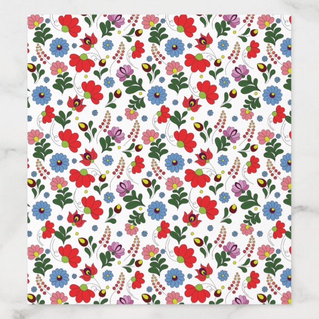 Folk Floral Wedding Envelope Liner (Design)