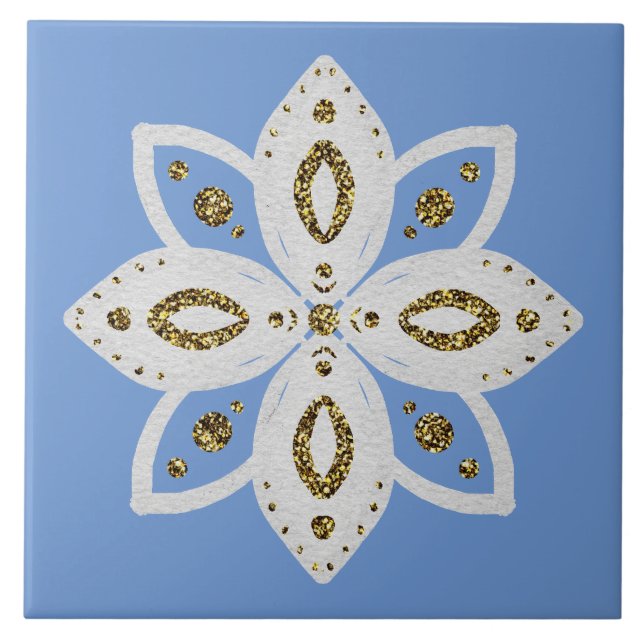 folk flower 1  ceramic tile (Front)
