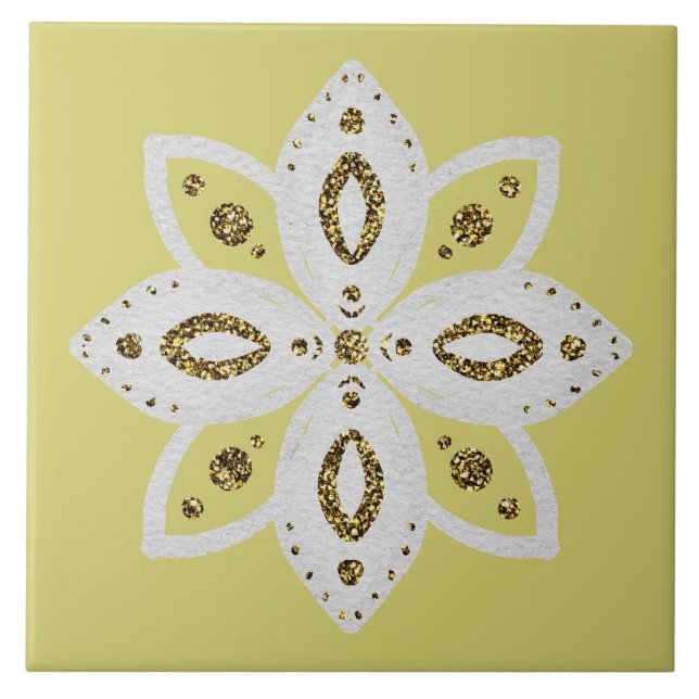 folk flower 1  ceramic tile (Front)
