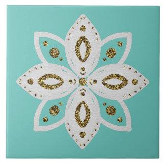 folk flower 1 lite brown and white ceramic tile