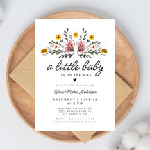 Folk Flowers Baby On The Way Boho Baby Shower