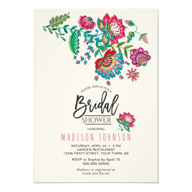 Folk Flowers | Bridal Shower | Invitation