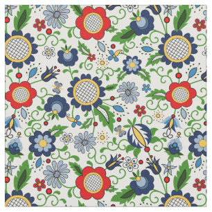Folk Flowers -  folkart from Kashuby Fabric