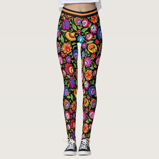 Folk flowers leggings (Front)