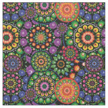 Folk Flowers - mandalas al over Fabric