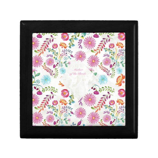 Folk Flowers Mother of Bride Gift- Customizable Gift Box (Front)