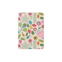 Folk Flowers Passport Protector