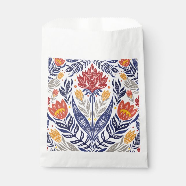 Folk flowers pattern   favor bag (Front)