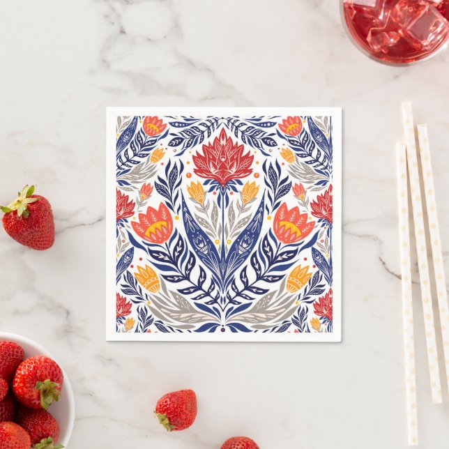 Folk flowers pattern    napkins (Insitu)