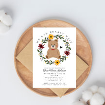 Folk Flowers Teddy Bear Bearly Wait Baby Shower