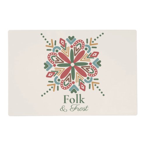 Folk &amp; Frost Christmas Laminated Placemat