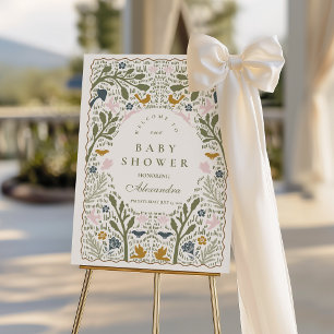 Folk Garden Woodland Baby Shower Foam Board