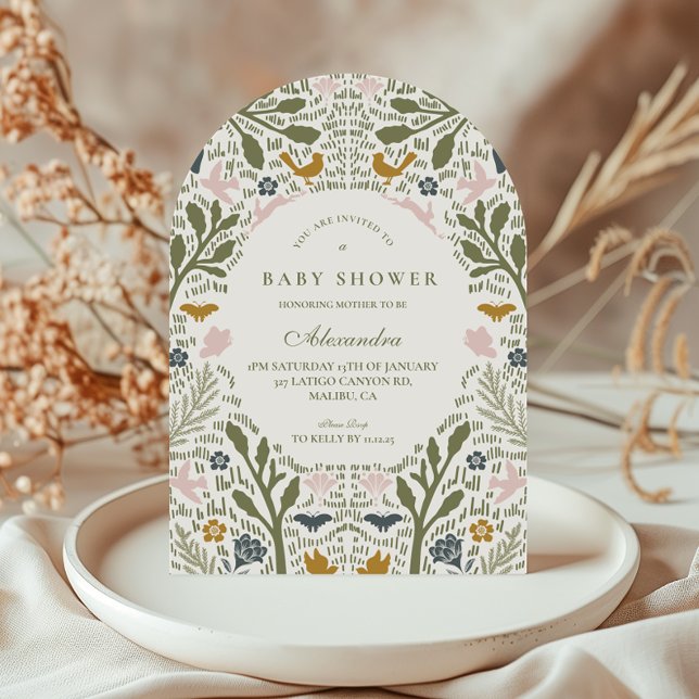 Folk Garden Woodland Baby Shower Invitation (Creator Uploaded)
