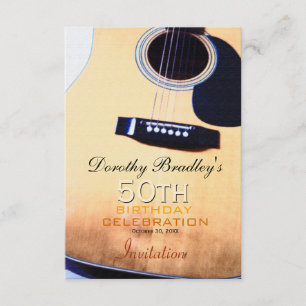 Folk Guitar 50th Birthday Celebration Invitation