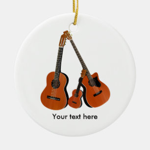 Folk Guitar Acoustic Bass and Ukulele Ceramic Ornament