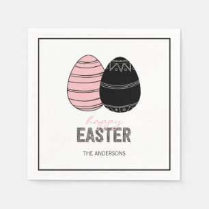 Folk Happy Easter Eggs Paper Napkin
