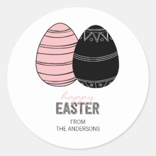 Folk Happy Easter Eggs Sticker