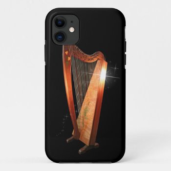 Folk Harp Iphone Case by HarpersBazaar at Zazzle