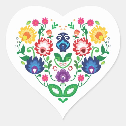 Folk heart Love folklore Heart Sticker