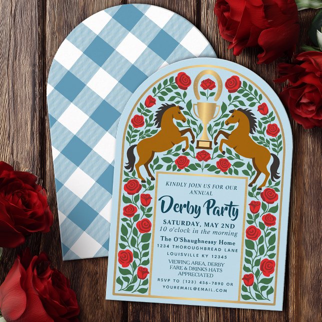 Folk Horse Racing Derby Day Party Arch Invitation (Creator Uploaded)
