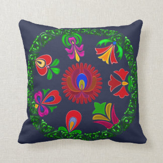 Folk Hungarian Patterns Throw Pillow