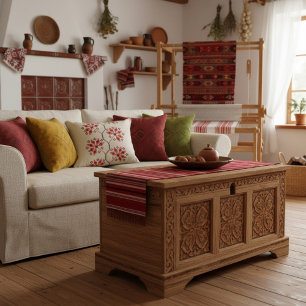 Folk-Inspired Home Decor Accent Pillow