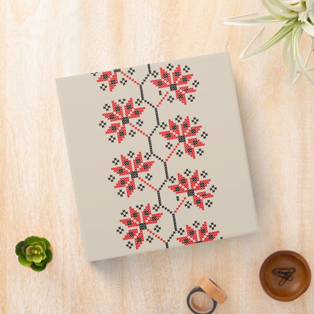 Folk-Inspired Office Organizer 3 Ring Binder (In Situ)