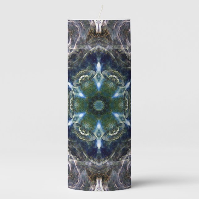 Folk Mandala  Pillar Candle (Front)
