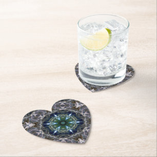 Folk Mandala  Square Paper Coaster