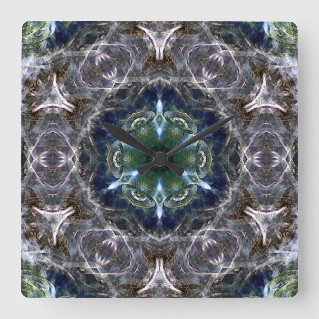 Folk Mandala  Square Wall Clock (Front)