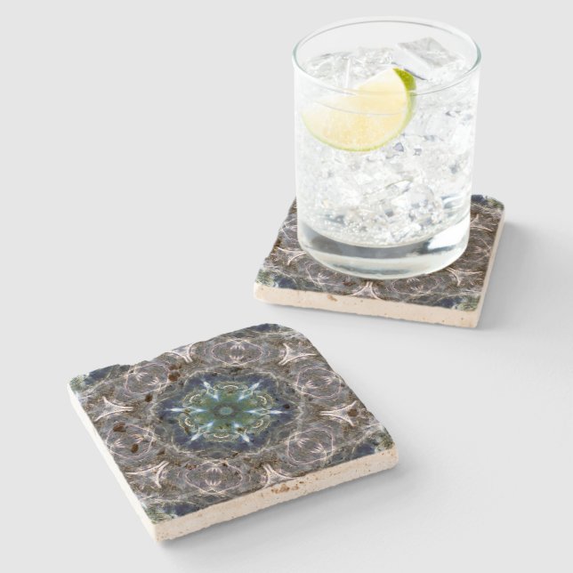 Folk Mandala  Stone Coaster (Side)